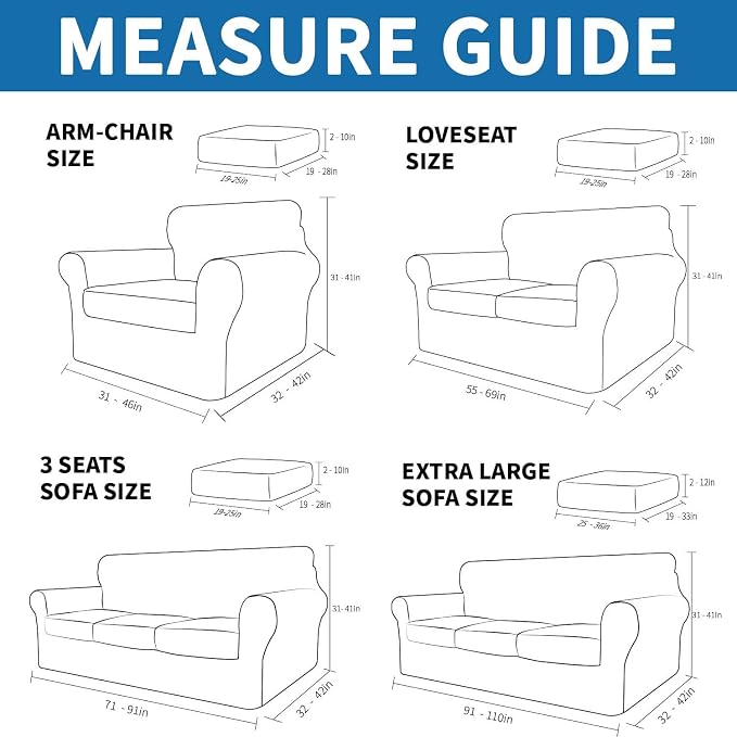 XINEAGE New 4 Pieces Couch Covers - Image 6