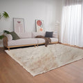 Ghouse Light Brown Beige Faux Rabbit Fur Rug 6x9 Machine Washable Area Rugs by Ghouse