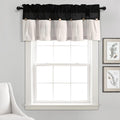 Lush Decor Linen Button Farmhouse Valance Curtians 52"W x 18"L Black & White by LushDecor