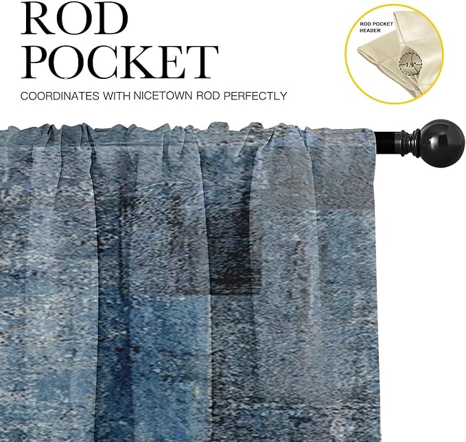 Emvency 4 Pack Valances Window Treatments, 52x18 Inch Rod Pocket Valances - Image 3