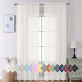 Aiyufeng Modern Sheer Window Curtains, Rod Pocket Long Curtains Translucent by Aiyufeng