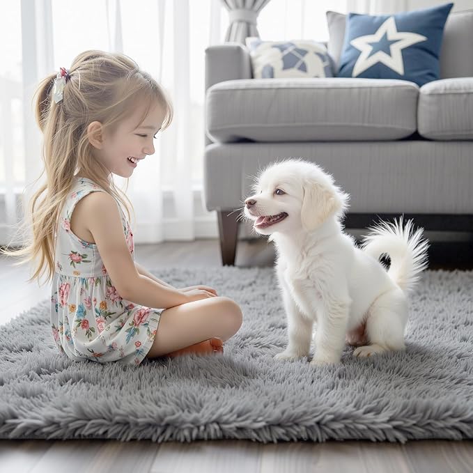 8x10 Area Rugs for Living Room Bedroom Rug, Large Shaggy Soft Plush Furry - Image 7