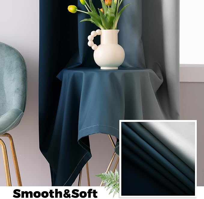 Yakamok 100% Blackout Curtains 63 Inch Length 2 Layers, Light Blocking Thermal - Image 5