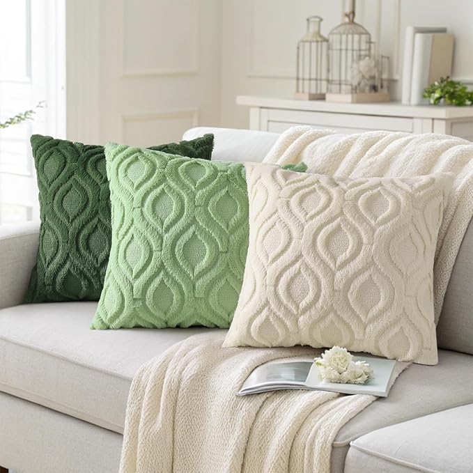 decorUhome Summer Throw Pillow Covers 20x20 Inch Set of 2, Soft Plush Faux Wool - Image 4