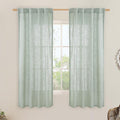 LAMIT 63 Inch Semi Sheer Linen Curtains, Light Filtering Panels Back Tab and by LAMIT