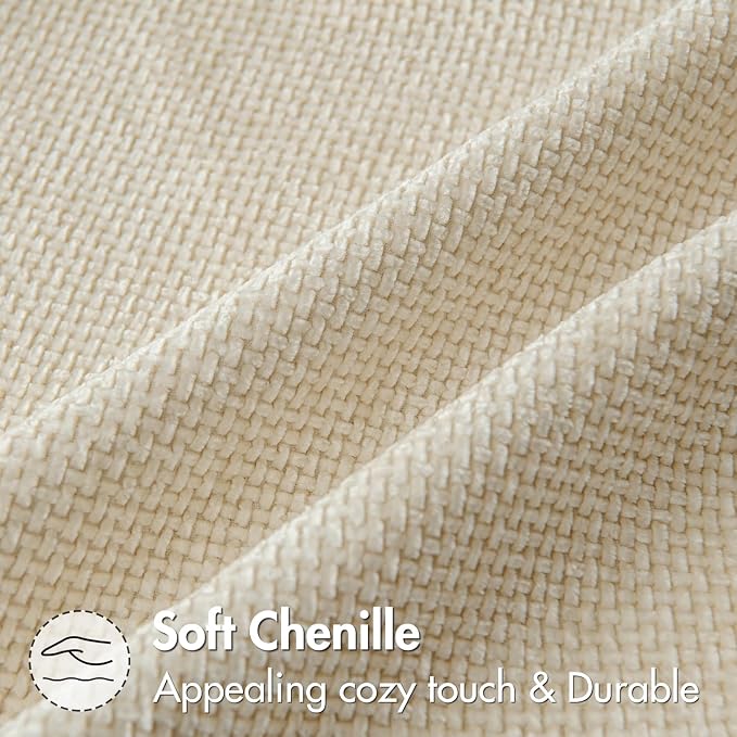 MIULEE Pack of 2 Lumbar Couch Throw Pillow Covers 20x12 Inch Neutral Cream - Image 8