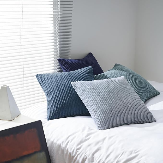Topfinel Decorative Throw Pillow Covers Dusty Blue Navy Series 18x18 Inch Set - Image 5