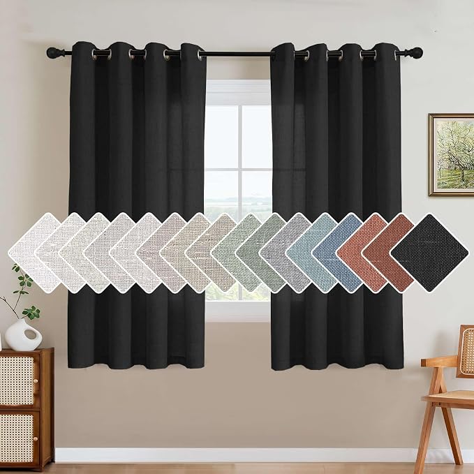 H.VERSAILTEX Living Room Linen Curtains Home Decorative Nickel Grommet Curtains by HVERSAILTEX