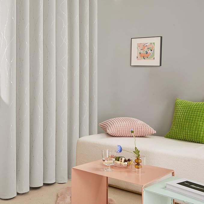 Deconovo Beige Blackout Curtains, Room Darkening Curtain, Thermal Insulated - Image 5