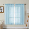 Gwine Sky Blue Sheer Curtains for Bedroom 54 inches Long 2 Panels, Light by Gwine