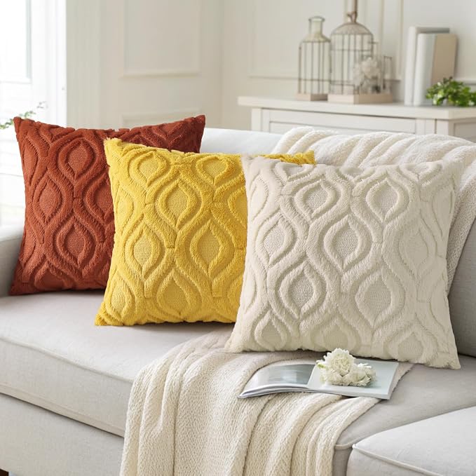 decorUhome Summer Throw Pillow Covers 26x26 Inch Set of 2, Soft Plush Faux Wool - Image 7