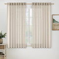 MIULEE Cream Linen Curtains 45 Inch Length 2 Panels by MIULEE