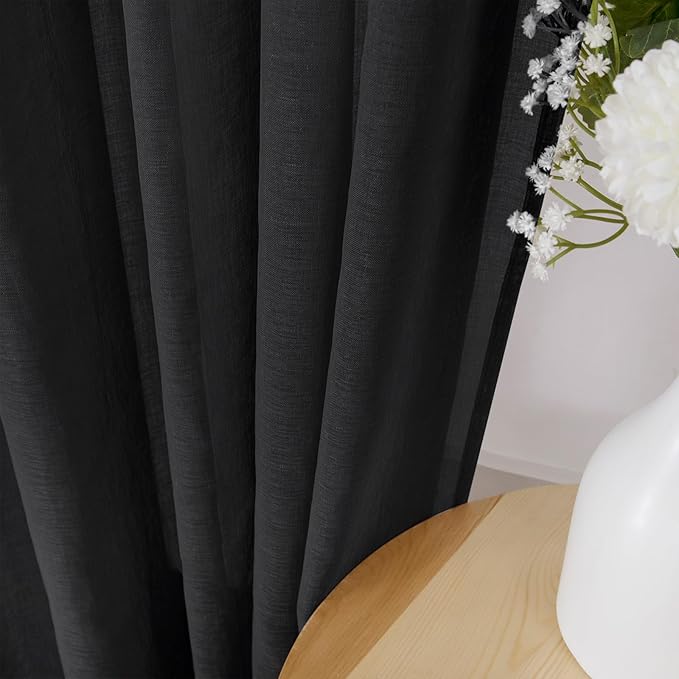 Tollpiz Sheer Tier Curtains Kitchen Linen Textured Half Curtain Sheers Light - Image 3