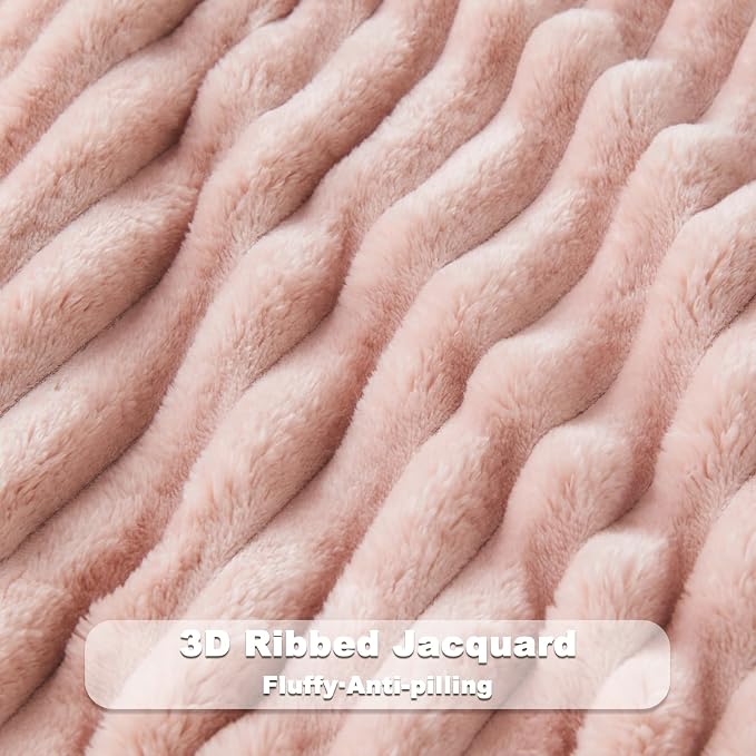 NEWCOSPLAY Fleece Ribbed Cozy Twin Blanket - Image 5