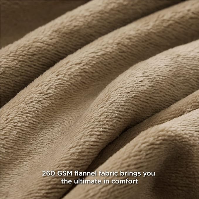 Bedsure GentleSoft Fleece Blanket Twin Size Camel - Image 5