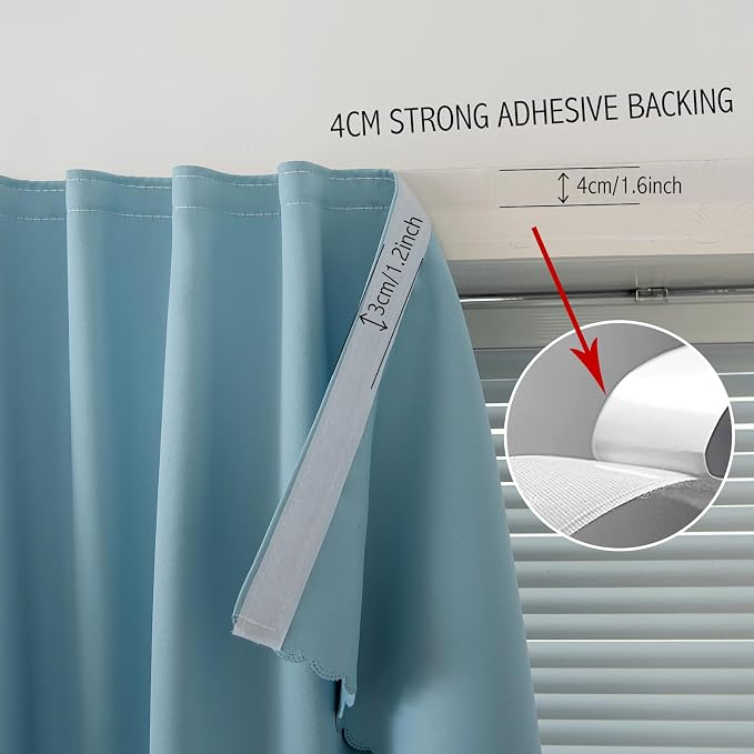 Self Adhesive Curtains, Portable Blackout Curtains Fabric Curtains - Image 8