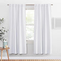 PONY DANCE 50% Blackout Window Curtain Panels - 42 W x 72 L Pure White Light by PONYDANCE
