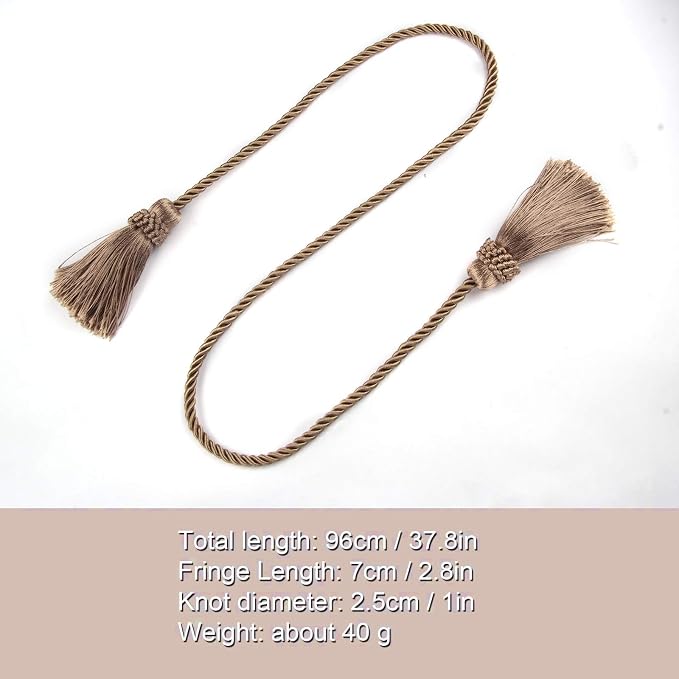 Fenghuangwu Curtain Tiebacks Handmade Decorative Curtain Holdbacks Rope - Image 2