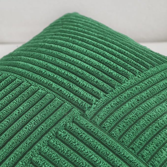 Fancy Homi 2 Packs Green Lumbar Decorative Throw Pillow Covers 12x20 Inch - Image 3