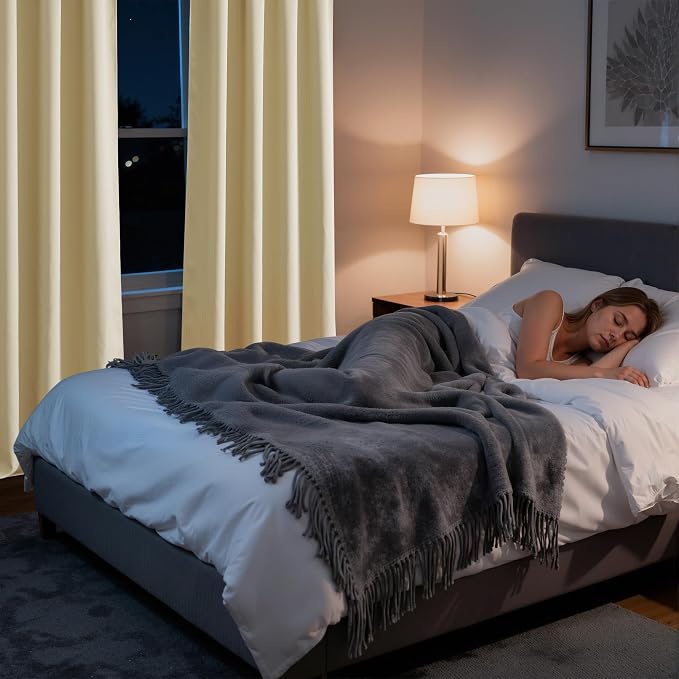 RYB HOME Bedroom Blackout Curtains 80 inches Long, 100% Blackout Thermal - Image 5