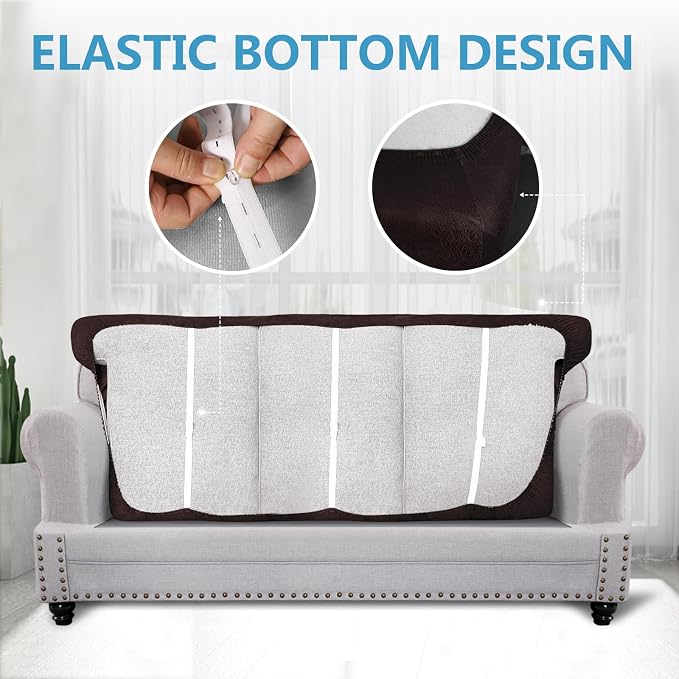 Leather Look Couch Cushion Covers Sofa Seat Slipcovers Sets Couches Furniture - Image 4