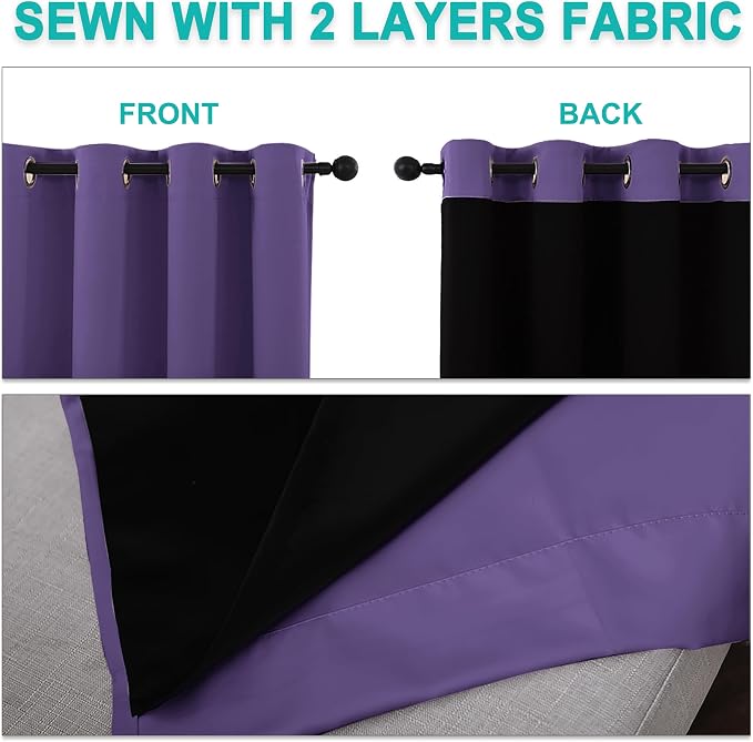 NICETOWN 100% Blackout Short Curtains - Image 5