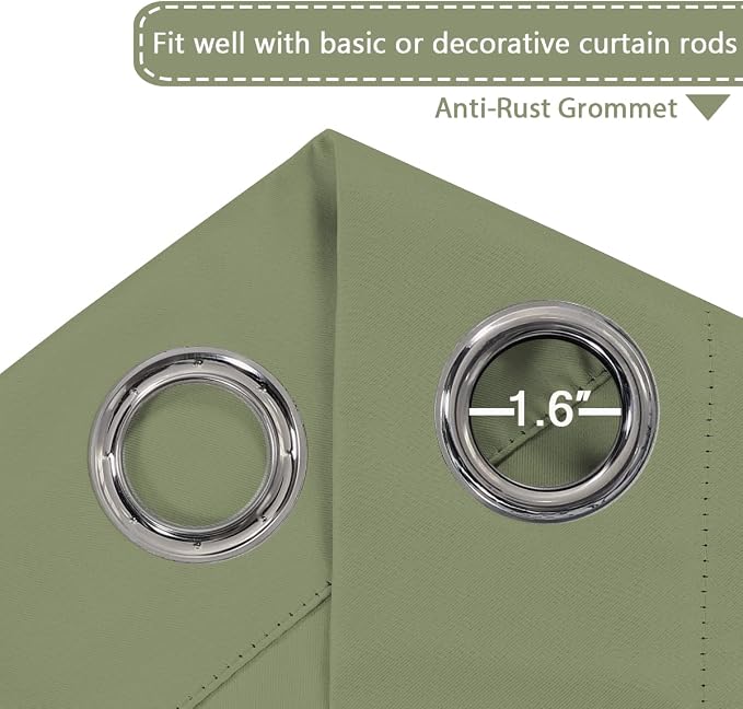 H.VERSAILTEX Blackout Patio Curtains 100 x 108 Inches Solid Thermal Insulated - Image 3