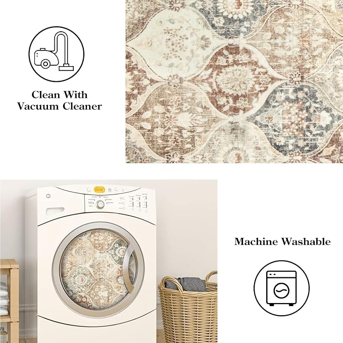 Lahome Moroccan Hallway Runner, 2x6 Kitchen Runner Rugs Non Skid Washable | - Image 4