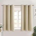 BGment Beige Short Curtains for Kitchen Window, Room Darkening Curtains 45 Inch by BGment