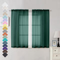 OVZME Hunter Green Sheer Curtains 54 Inches Long 2 Panels by OVZME