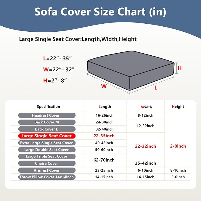 Couch Cushion Covers for Sofa Couch Covers Wear-Resistant Universal Sofa Cover - Image 3