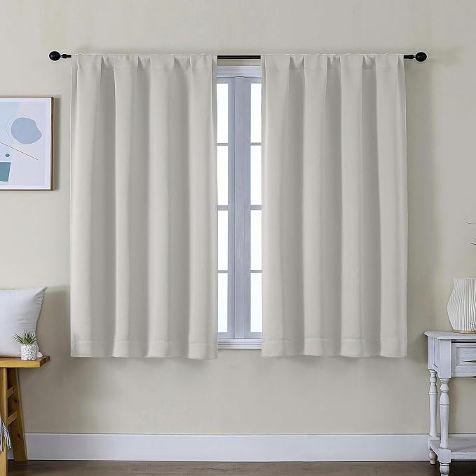 Simplebrand Ava Natural Short Blackout Curtains by Simplebrand