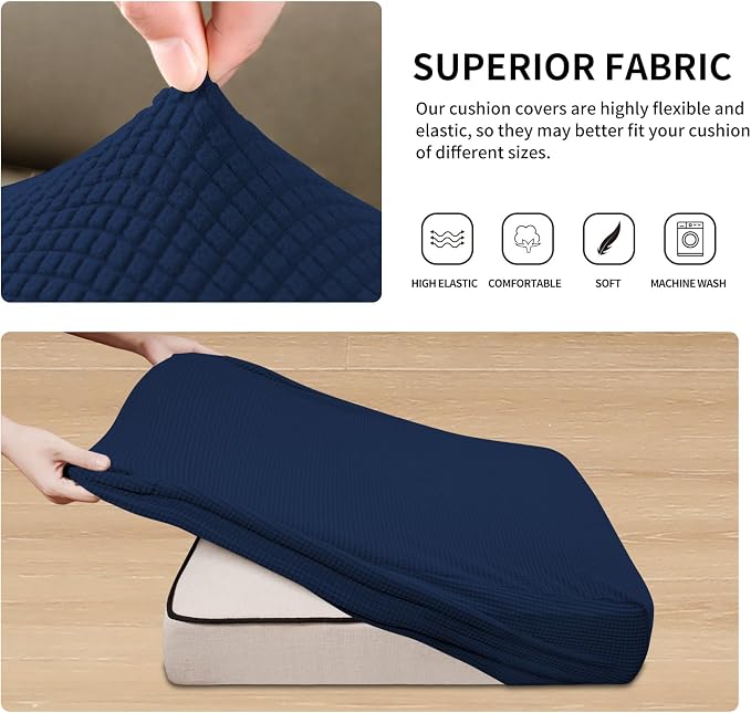 Easy-Going Stretch 3 Pieces Couch Cushion Covers - Image 4