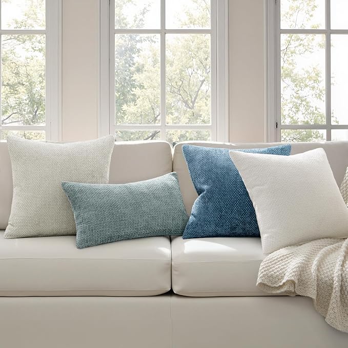 MIULEE Pack of 2 Couch Throw Pillow Covers 20x20 Inch Coastal Blue Modern Boho - Image 3