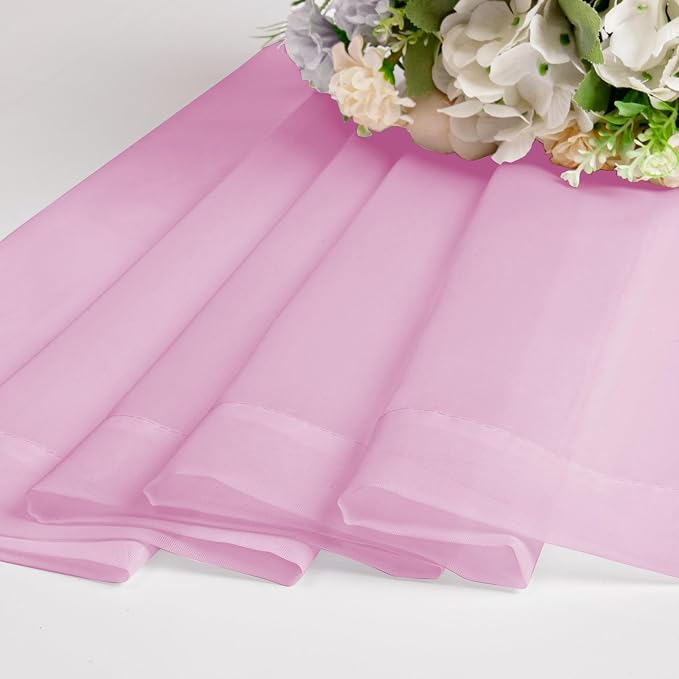 Chyhomenyc Pink Sheer Valances for Windows - Image 7