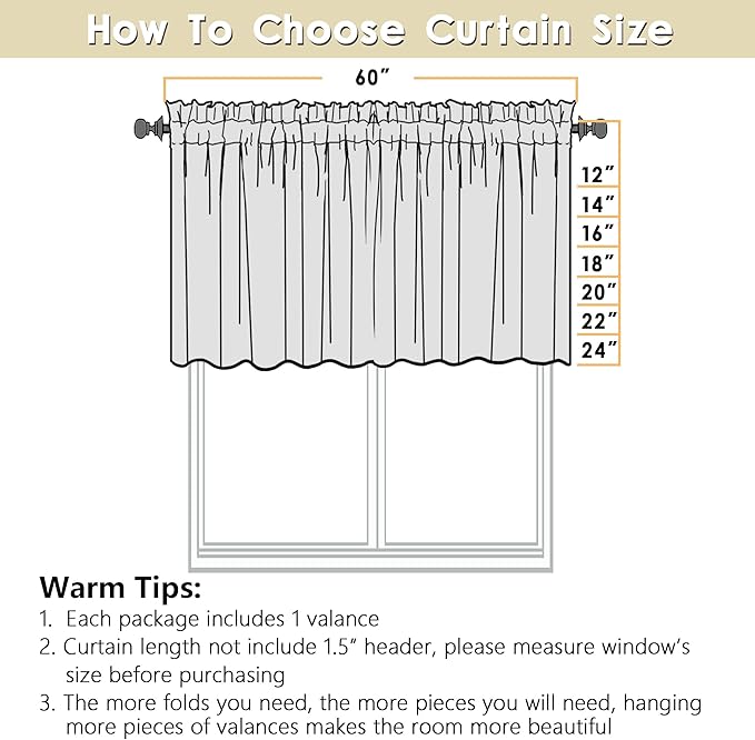 OVZME Blush Pink Valance for Windows, Light Filtering Faux Linen Textured Small - Image 9