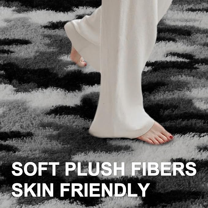 6x9 Ft Large Shag Rugs for Living Room Decor, Tie-Dyed Ultra Soft Fluffy Furry - Image 4