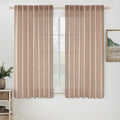 MIULEE Natural Beige Linen Curtains 54 Inch Length 2 Panels by MIULEE