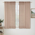 MIULEE Natural Beige Linen Curtains 45 Inch Length 2 Panels by MIULEE