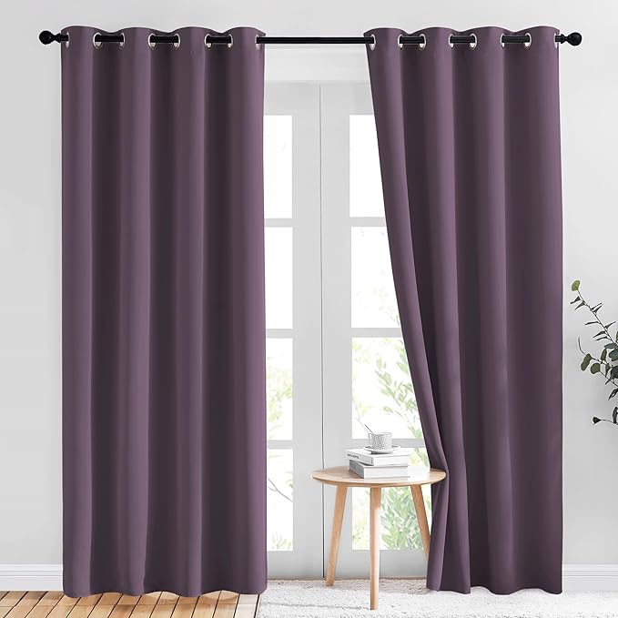 NICETOWN Plum Curtains for Living Room 84 inches Long by NICETOWN