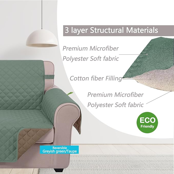 U-NICE HOME Large Sofa Cover Reversible Couch Cover - Image 4