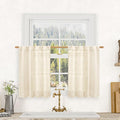LAMIT Short Linen Window Curtains 30 Inches Long 2 Panels, 34 x 30 Inch by LAMIT