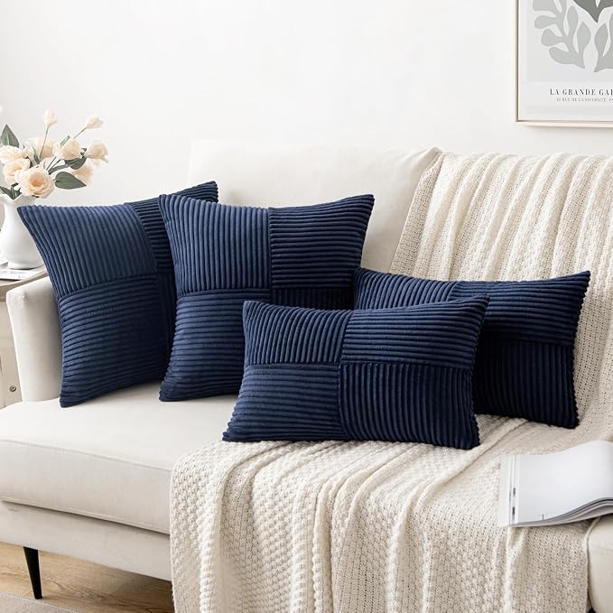 MIULEE Navy Blue Decorative Throw Pillow Covers 16x16 Inch - Image 4