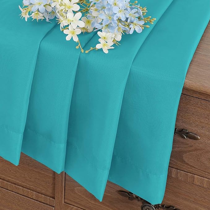 Turquoise Small Sheer Curtains 2 Panels Set, Kitchen Curtains 36 Inch Length - Image 6