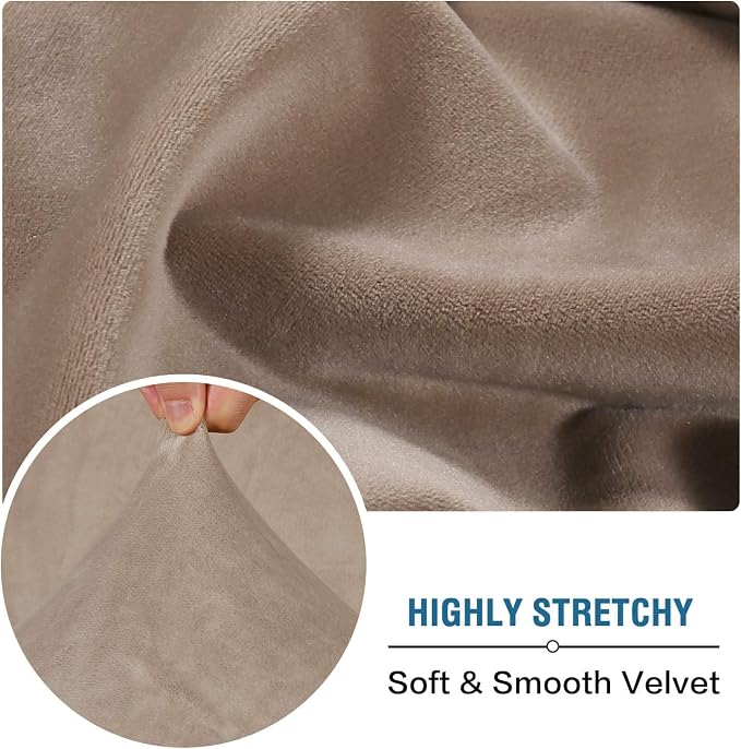H.VERSAILTEX Velvet Stretch Sectional Couch Covers 4 Pieces Sofa Seat Cushion - Image 5
