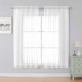 Simplebrand White Sheer Curtains, 2 Panels Set by Simplebrand