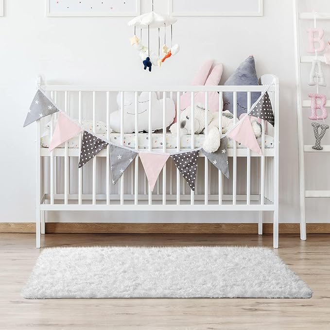 Ophanie White Rugs for Bedroom Fluffy, Girls Kids Baby Shaggy Shag Fuzzy Soft - Image 6
