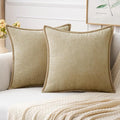 MIULEE Pack of 2 Couch Throw Pillow Covers 26x26 Inch Beige Farmhouse by MIULEE