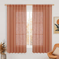 LAMIT Terracotta Linen Curtains 63 Inch by LAMIT