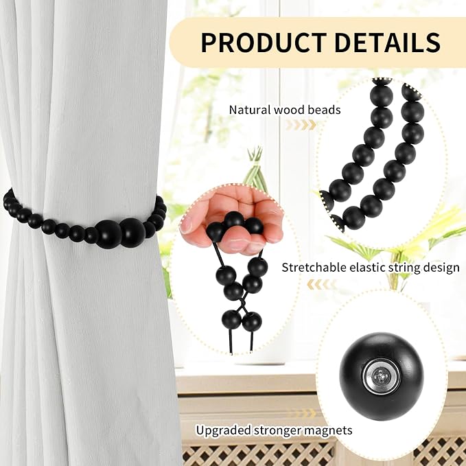 Magnetic Curtain Tiebacks, 6 Pack Curtain Holdbacks - Image 5